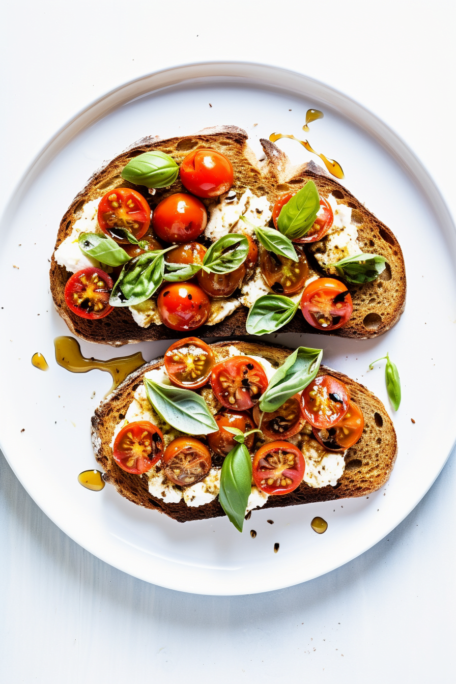 Tomato and Basil Bruschetta with Ricotta Cheese