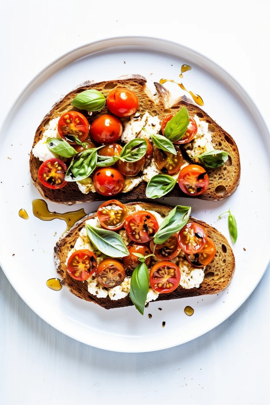 Tomato and Basil Bruschetta with Ricotta Cheese