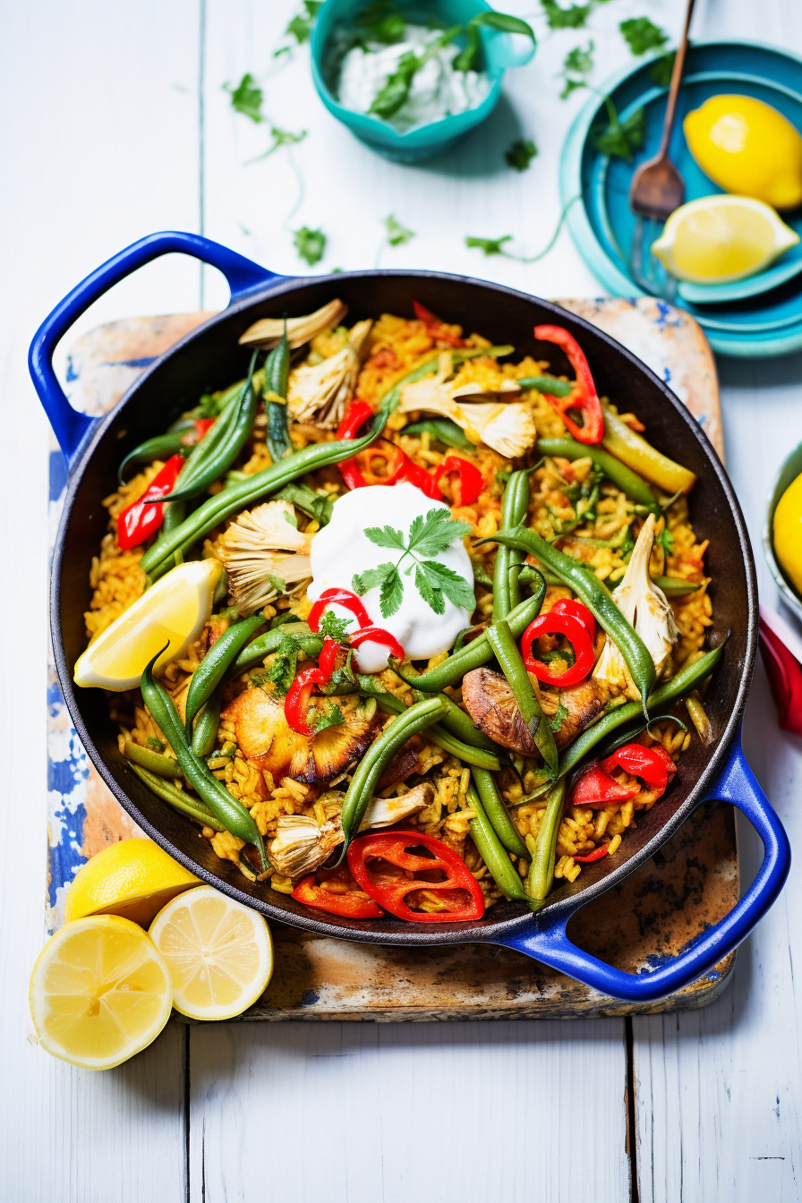 Valencian Green Bean and Artichoke Paella