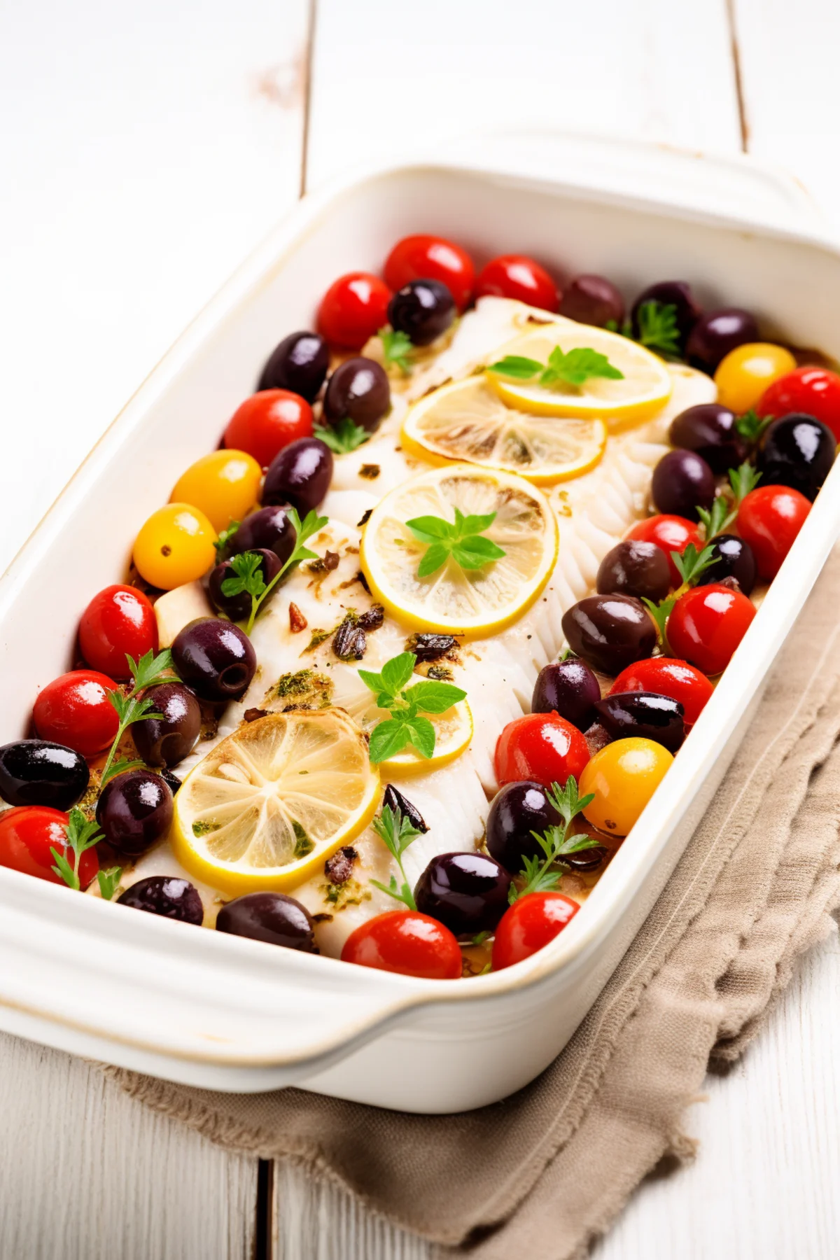 Venetian Baked Fish with Olives and Tomatoes (Pesce al forno)_001