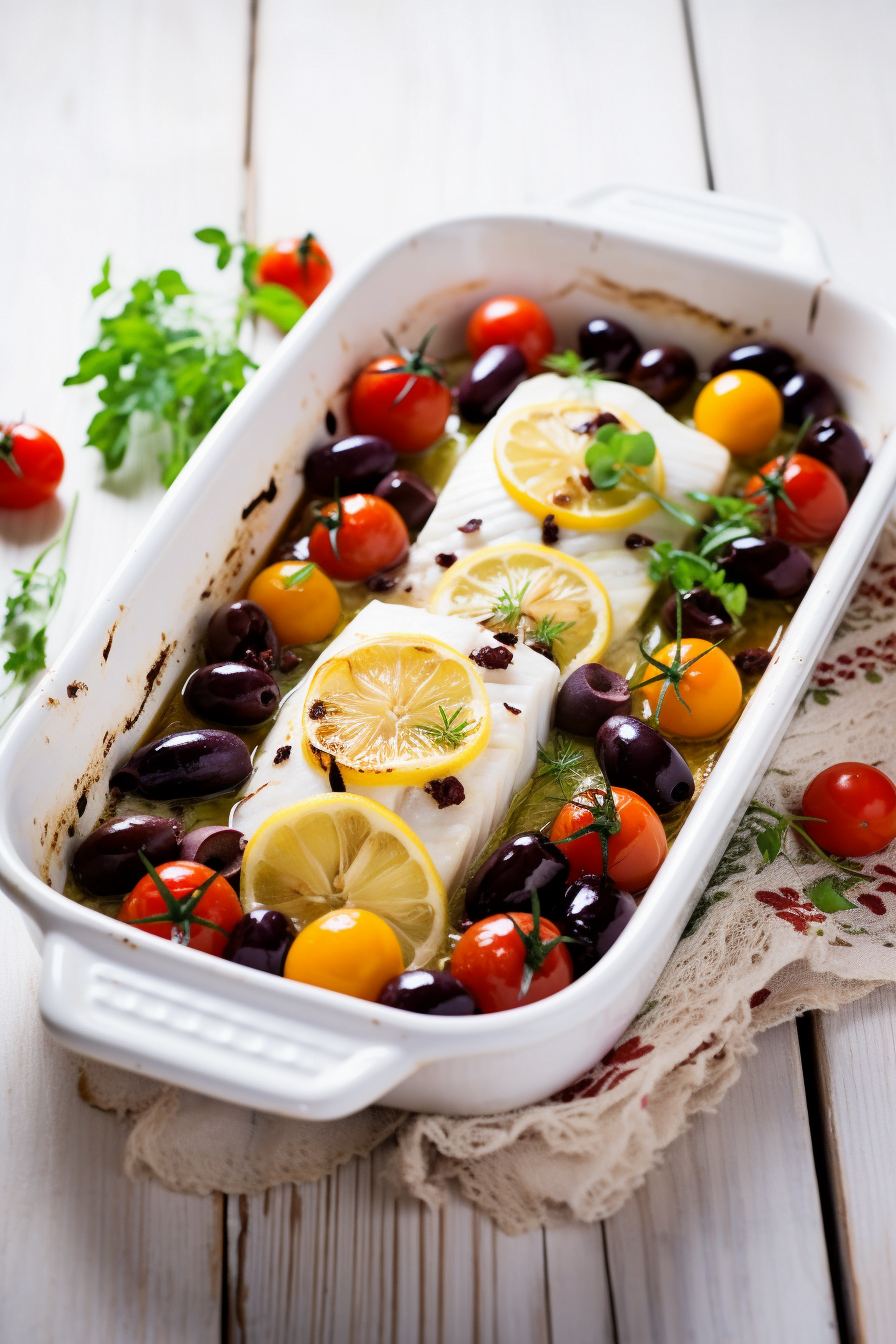 Venetian Baked Fish with Olives and Tomatoes