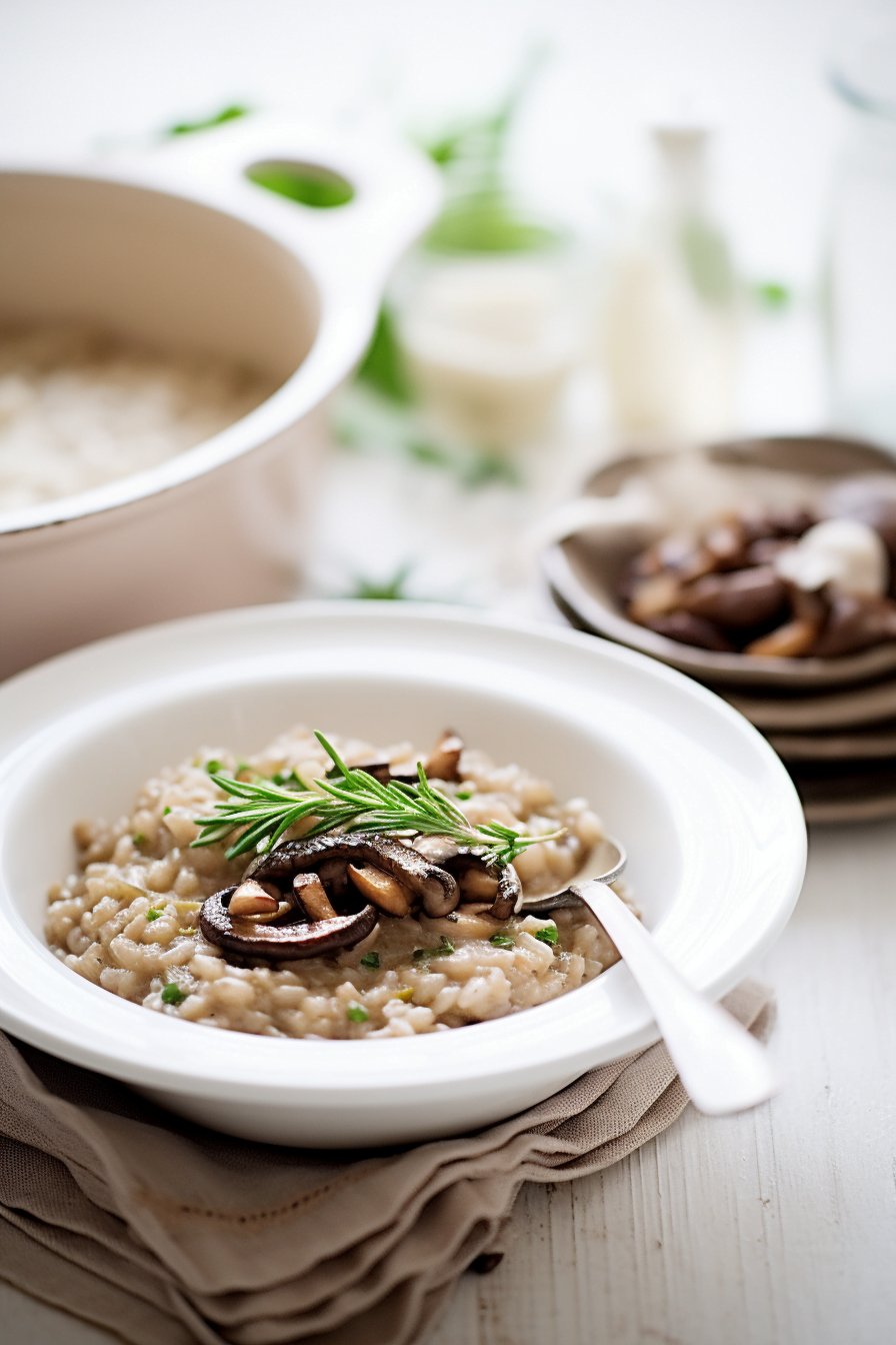 Whole Grain Farro Risotto with Wild Mushrooms and Thyme