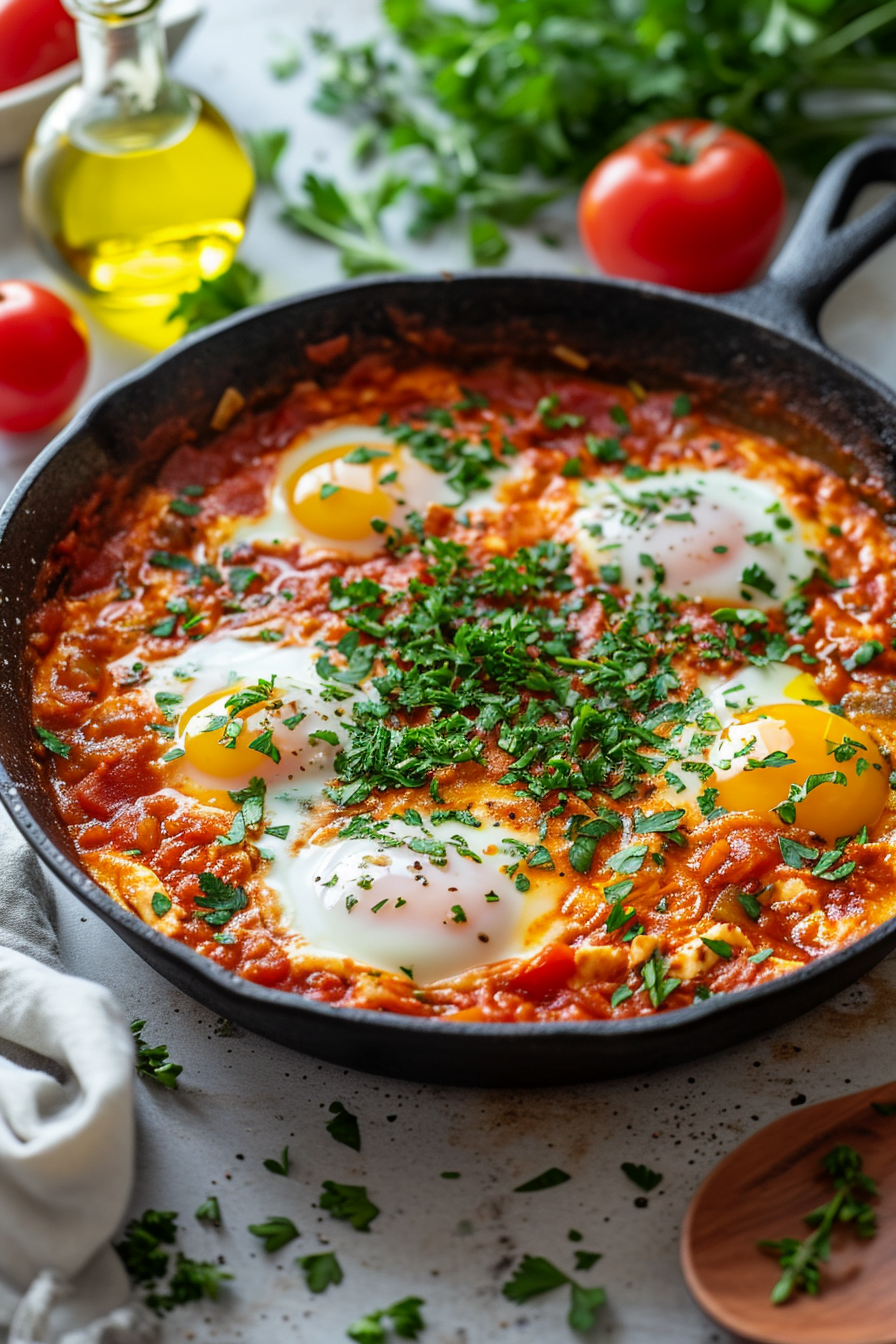 Wild Mushroom and Thyme Shakshuka with Taleggio Cheese