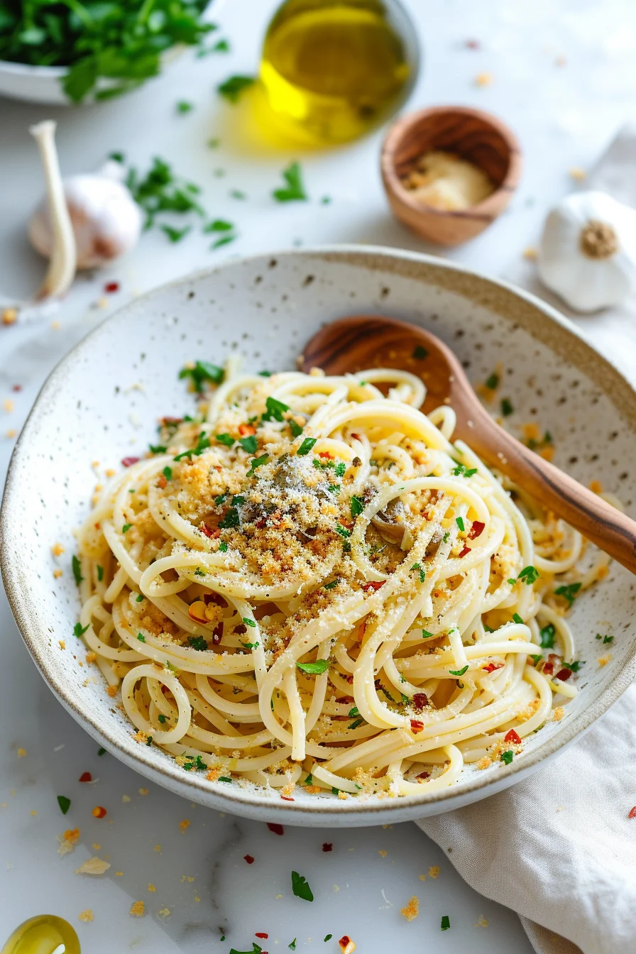 Calabrian Spaghetti with Anchovies and Breadcrumbs