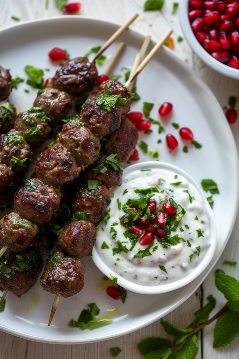 Turkish Lamb Koftas With Pomegranate Glaze And Mint Yogurt Cooking 